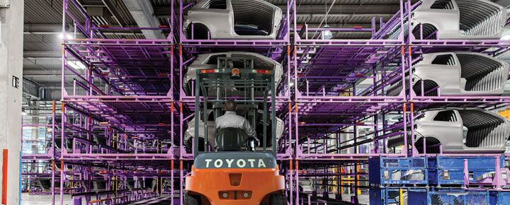 Toyota forklift in warehouse